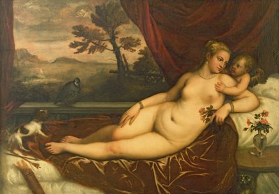 Venus en Cupido door Tiziano Vecelli